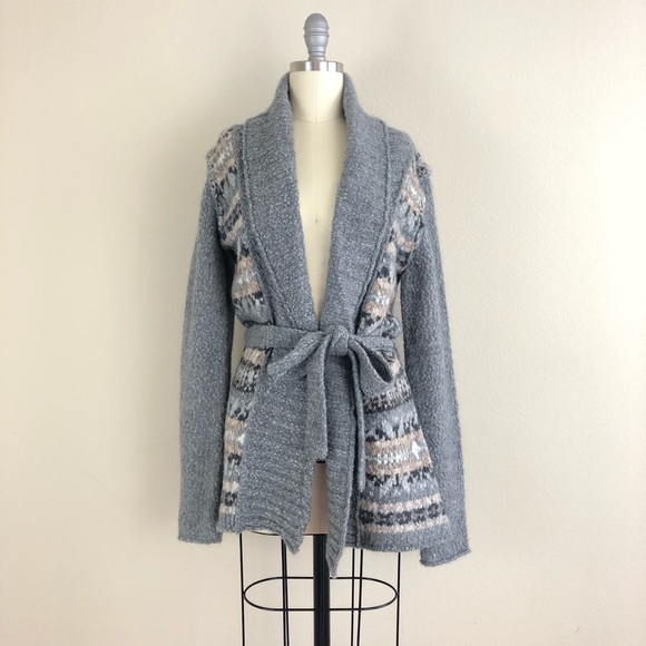 Banana Republic Sweaters - Banana Republic Fair Isle Belted Wool Cardigan